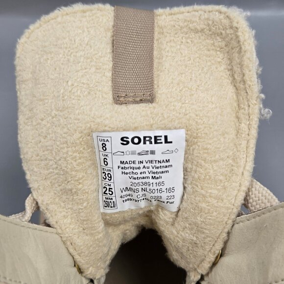 SOREL Caribou X Cozy Lace Up Boot Bleached Ceramic Oatmeal Beige Size 8 - Picture 8 of 15